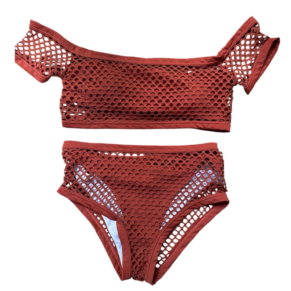 SHEIN Rust Mesh Bikini Set